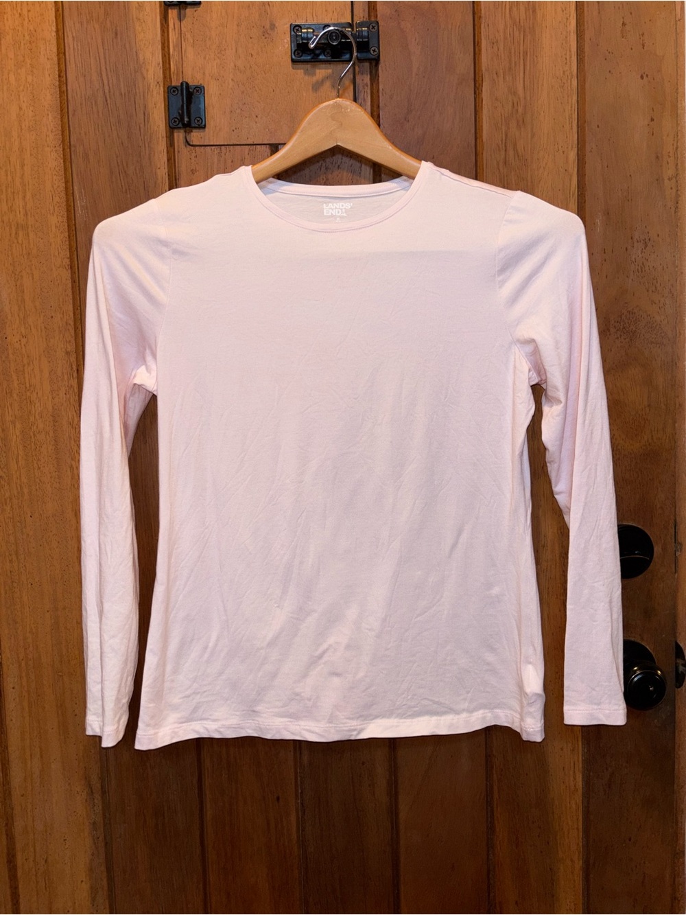 Lands’ End Long Sleeve Crewneck Top - Light Pink